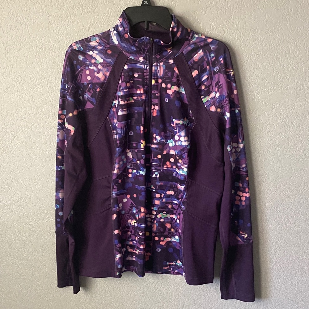 tek gear Purple Printed Zip-Up Utility Jacket
